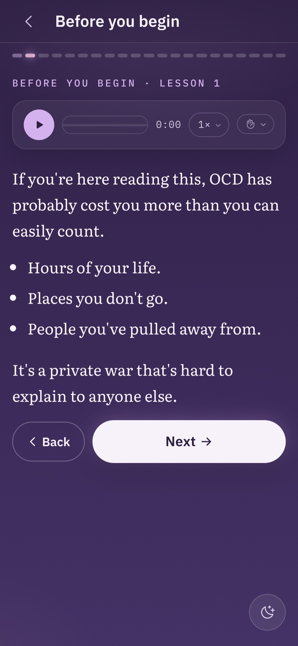 A reading lesson with the built-in audio player: read it or listen